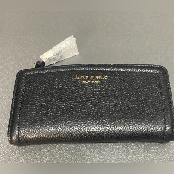 NWOT KATE SPADE Knott Pebbled Leather Slim Zip Wallet - Picture 2 of 5